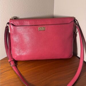 Coach Madison Swingpack Crossbody Bag in Loganberry Pink Leather